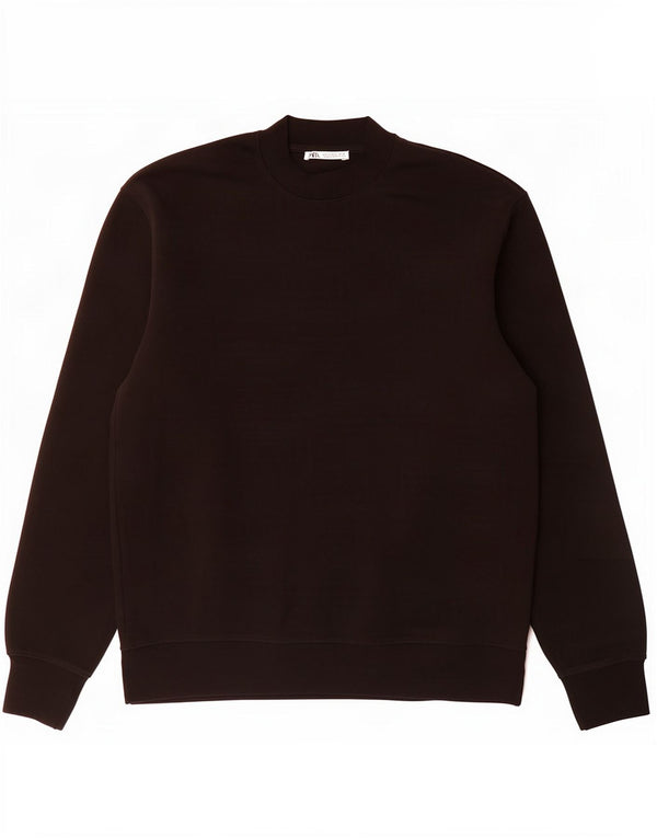 Zara Mens Sweatshirt Jumper Large Noir Coton