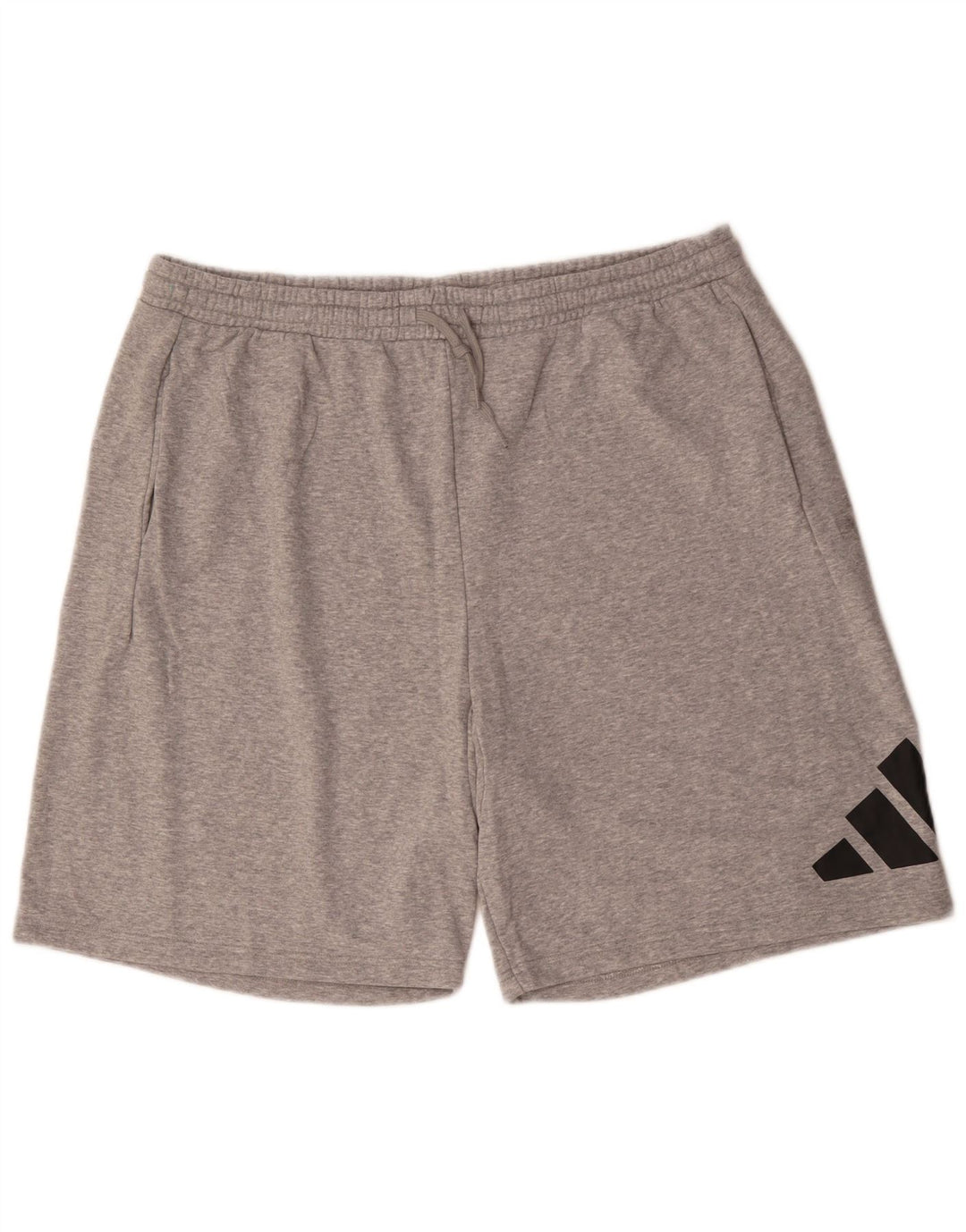 Adidas Short de sport graphique pour homme 2XL en coton moucheté gris