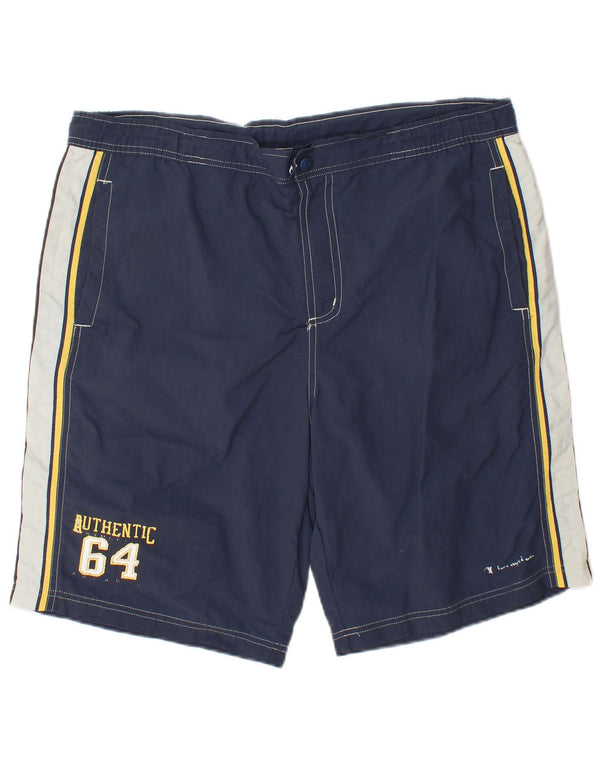 Champion Short de Bain Graphique Homme Large Bleu Marine Colourblock