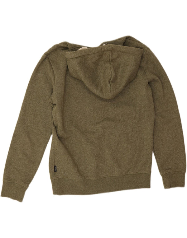 Superdry Pull à Capuche Graphique en Coton Chiné Kaki Moyen Homme