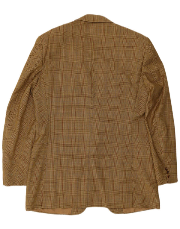 Gieves & Hawkes Veste blazer à 2 boutons pour homme UK 42 XL en laine pied-de-poule marron
