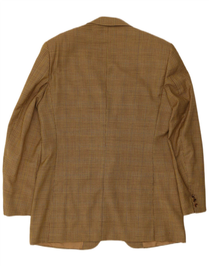 Gieves & Hawkes Veste blazer à 2 boutons pour homme UK 42 XL en laine pied-de-poule marron