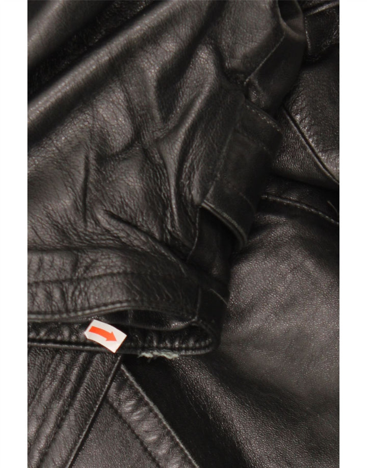 LAVORAZIONE ARTIGIANA Manteau Femme UK 12 Cuir Noir Moyen