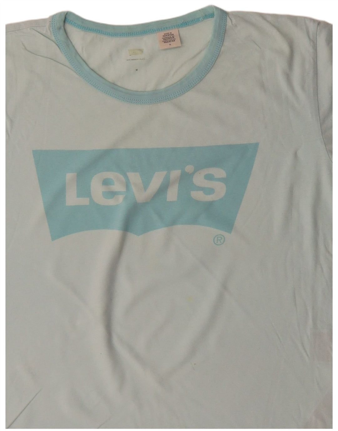LEVI'S T-Shirt Graphique Femme UK 14 Coton Turquoise Moyen