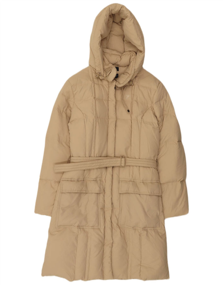 Fila Manteau rembourré à capuche pour femme UK 12 Polyester beige moyen