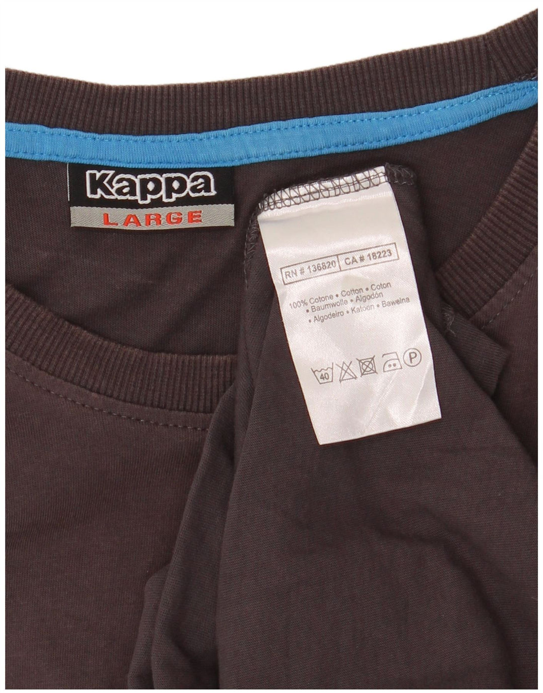 KAPPA T-Shirt Graphique Homme Grand Marron Coton