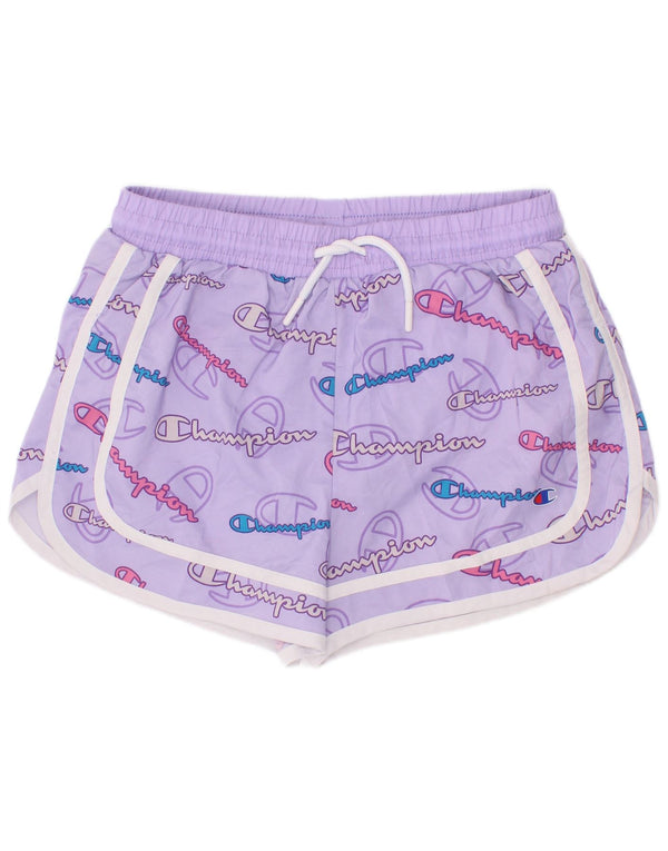 Champion Short de Sport Graphique Fille 10-11 Ans Violet Polyester