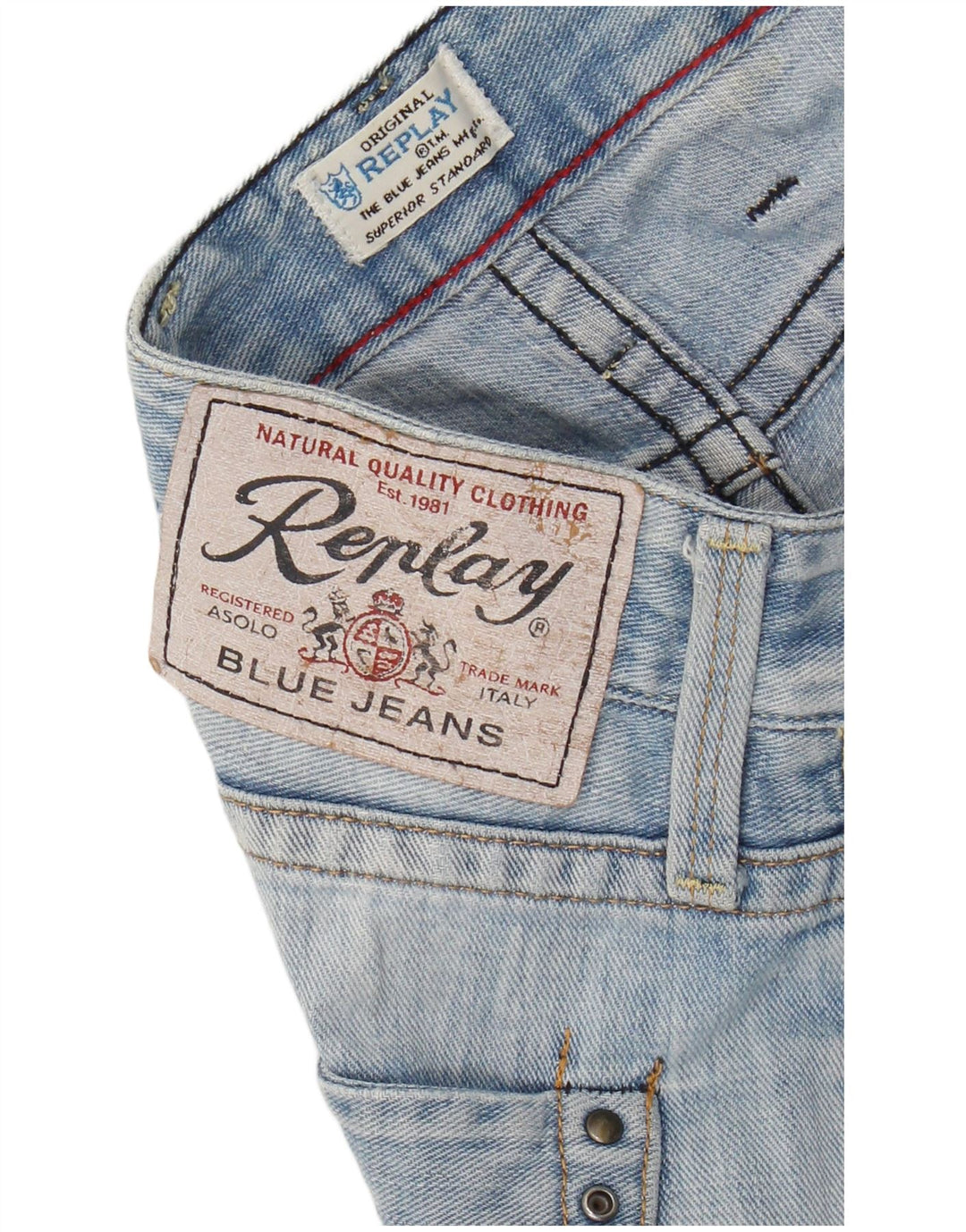 REPLAY Jean Droit Billstrong Homme W30 L34 Bleu
