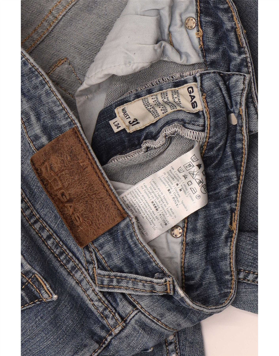 Gas Jean Slim Homme W31 L29 Bleu Coton