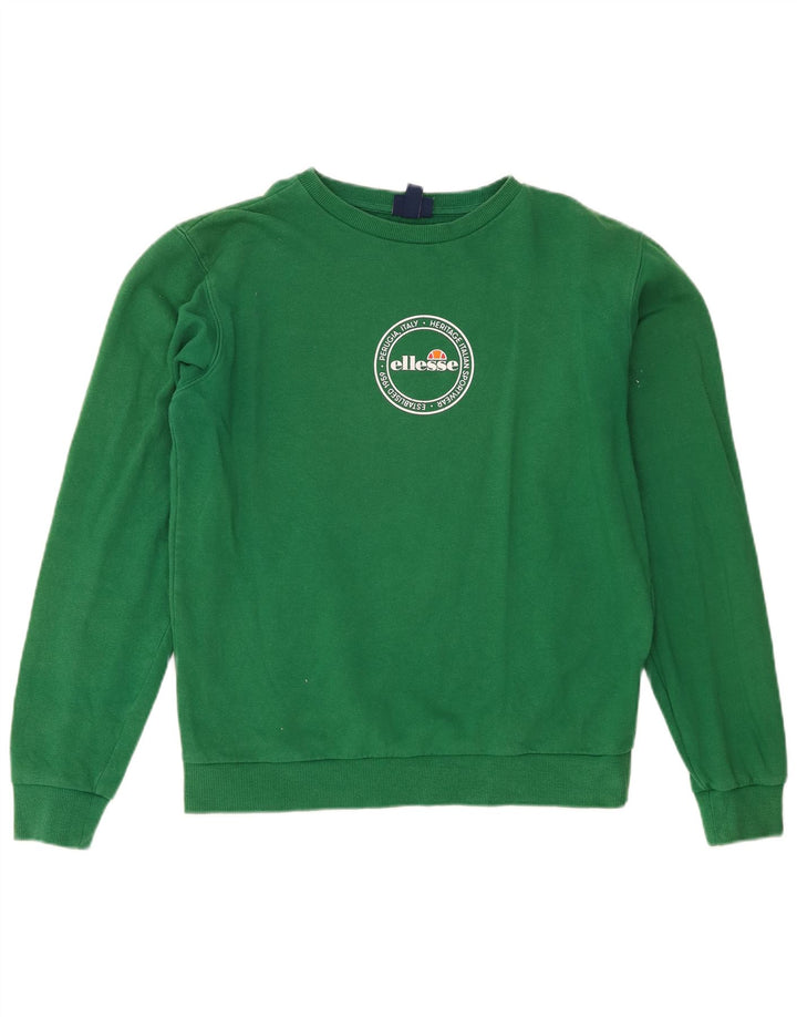 Ellesse Sweat-shirt surdimensionné graphique pour femme UK 8 Small Vert