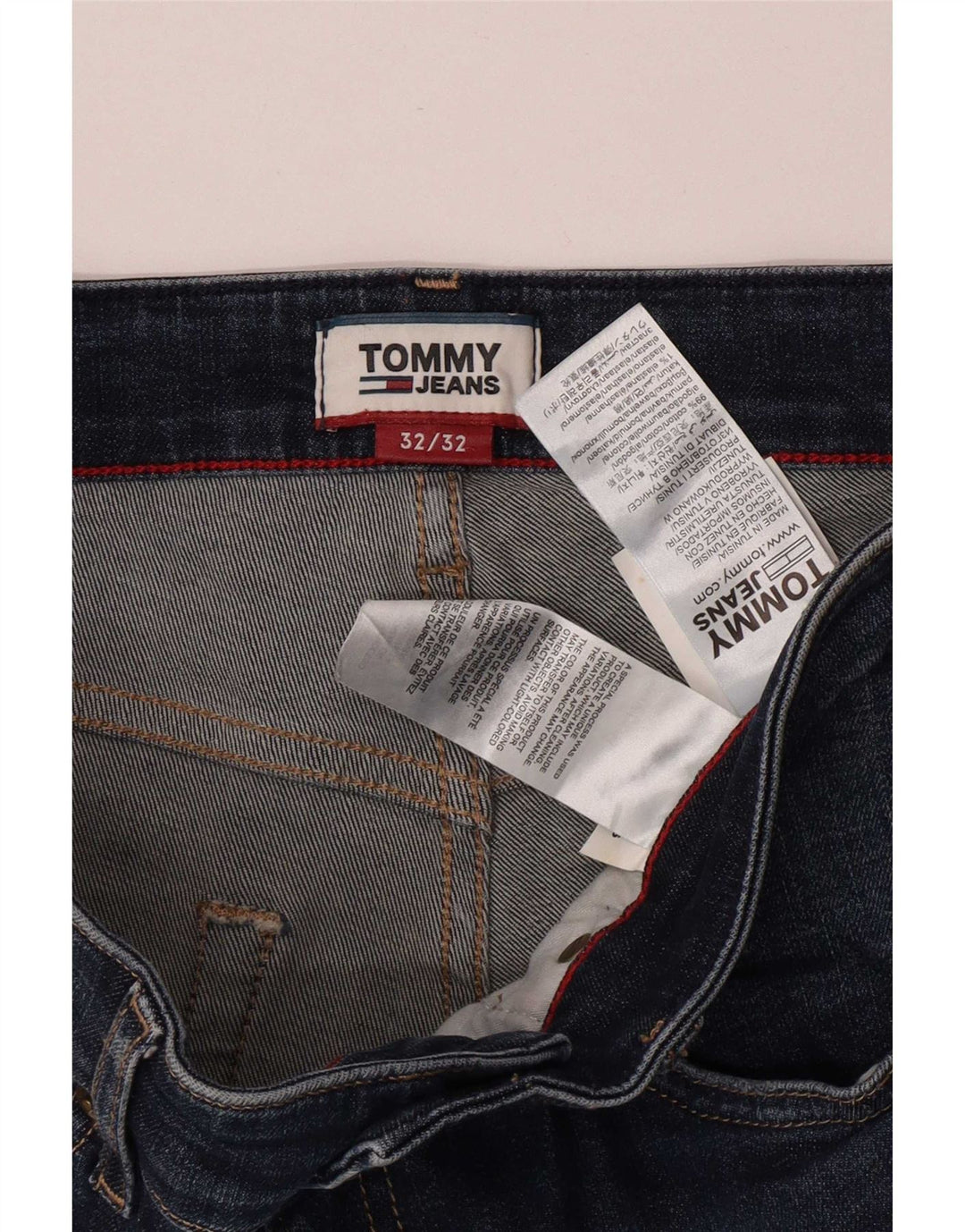 Tommy Hilfiger Jean Slim Homme W32 L32 Bleu Coton
