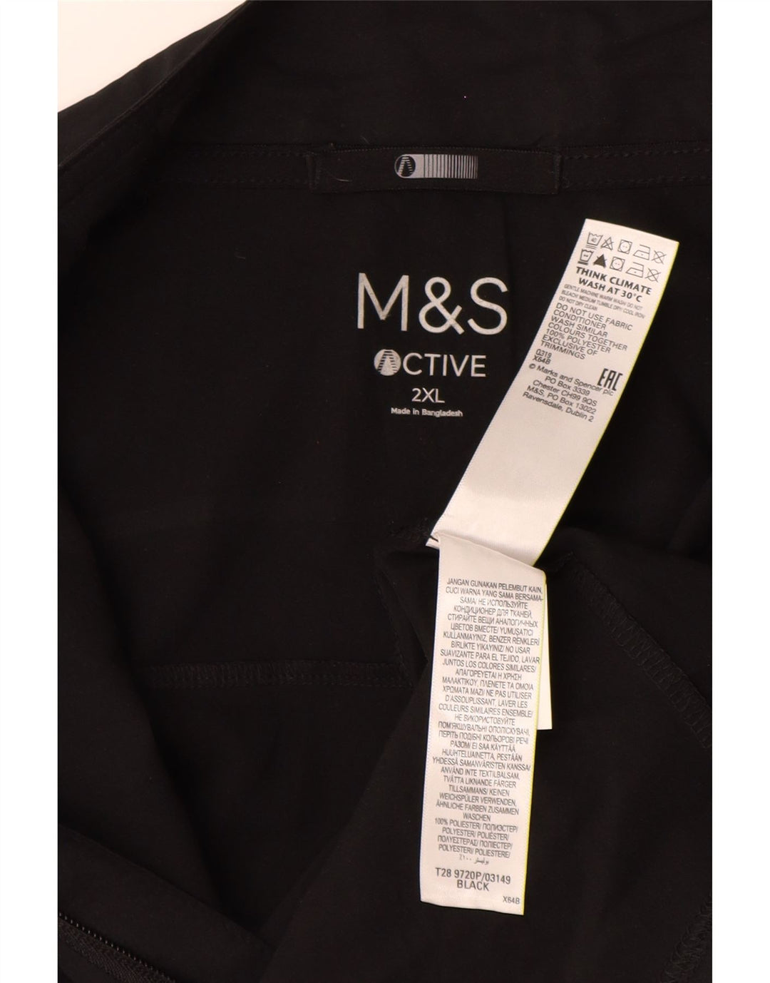 MARKS & SPENCER Veste de survêtement pour homme 2XL Noir à carreaux Polyester