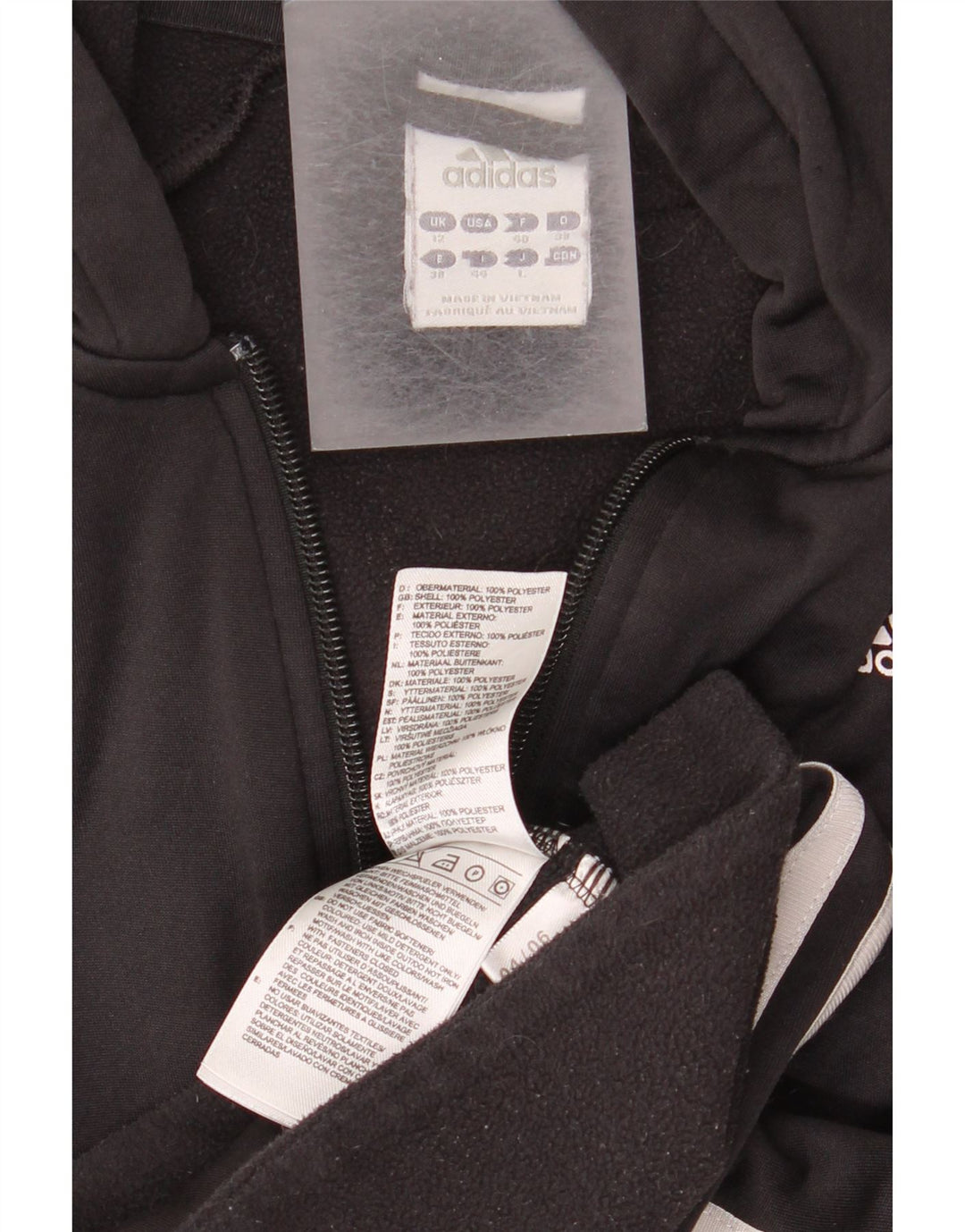 Adidas Climawarm Zip Sweat à capuche pour femme UK 12 Noir moyen Polyester