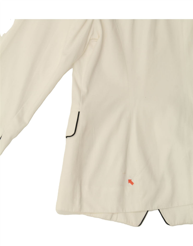 MONDI Womens Double Breasted Blazer Jacket UK 14 Medium White Vintage Mondi and Second-Hand Mondi from Messina Hembry 