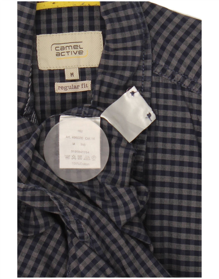 Chemise Regular Fit Homme Camel Active Coton Vichy Bleu Marine Moyen