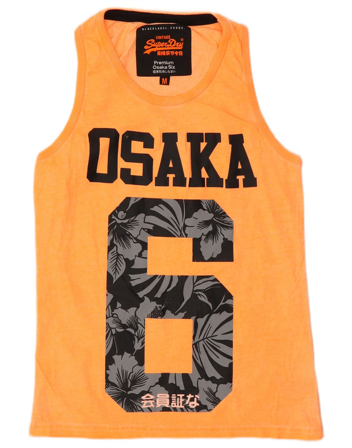 Superdry Débardeur Graphique Osaka Femme UK 14 Coton Floral Orange Moyen