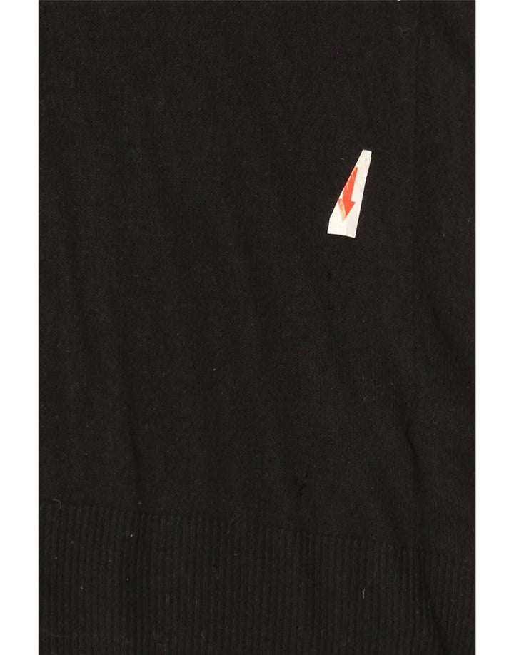 Zara Pull col V pour femme UK 12 Medium Noir Viscose