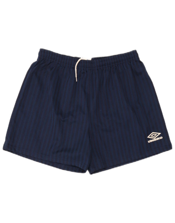 Umbro Short de Sport Homme Bleu Marine Moyen à Fines Rayures Polyester