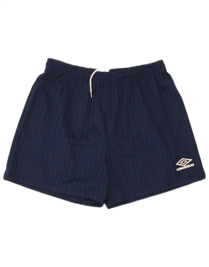 Umbro Short de Sport Homme Bleu Marine Moyen à Fines Rayures Polyester