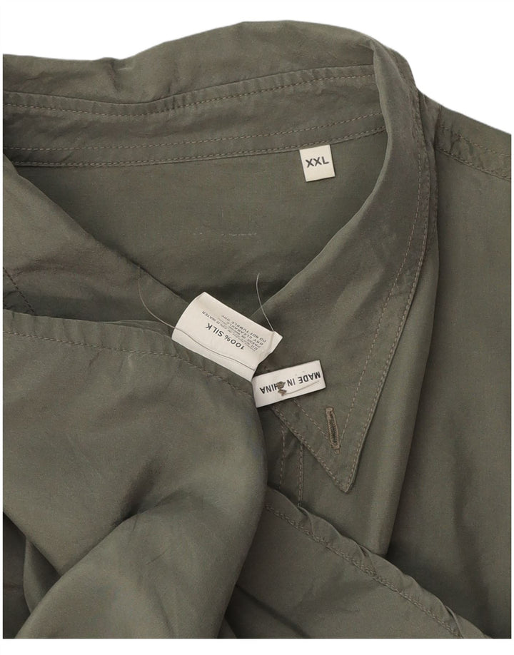 Chemise homme VINTAGE 2XL soie kaki