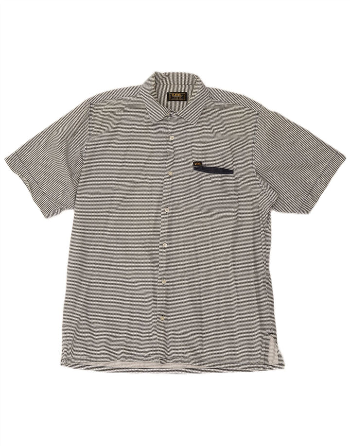 Lee Chemise à Manches Courtes Homme Bleu Marine Moyen Géométrique