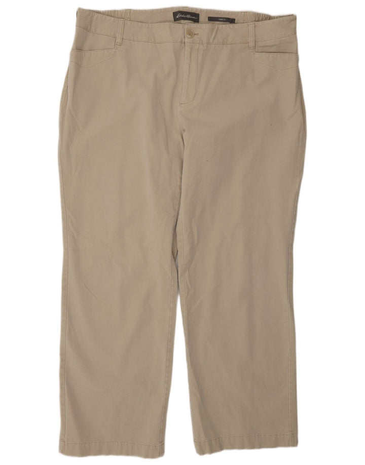 EDDIE BAUER Pantalon décontracté coupe courbée pour femme US 22 3XL W44 L30 Beige