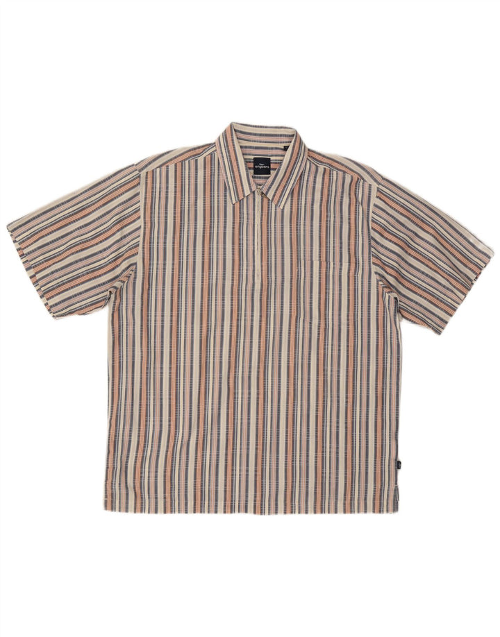 Engbers Chemise à manches courtes pour homme en coton à rayures multicolores