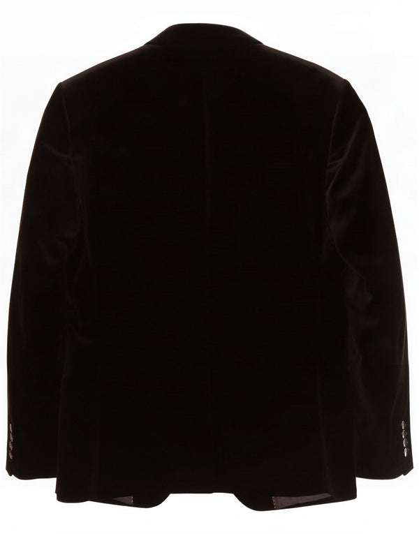 Marks & Spencer Mens 2 Button Velvet Blazer Jacket UK 44 XL Black Cotton