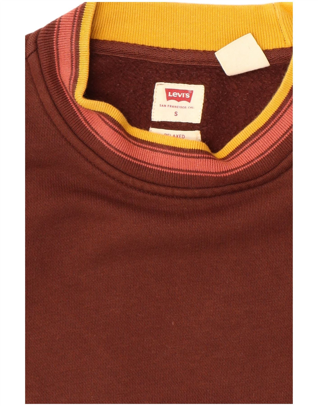 Levi's Sweat-Shirt Relaxed Homme en Coton Colorblock Small Marron
