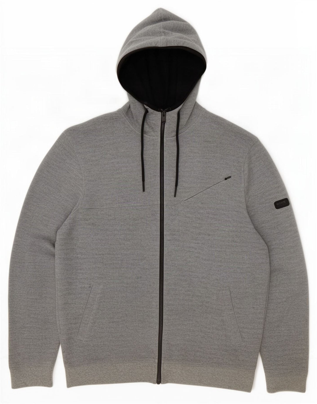 Barbour Pull à capuche zippé pour homme Large Gris Polyester
