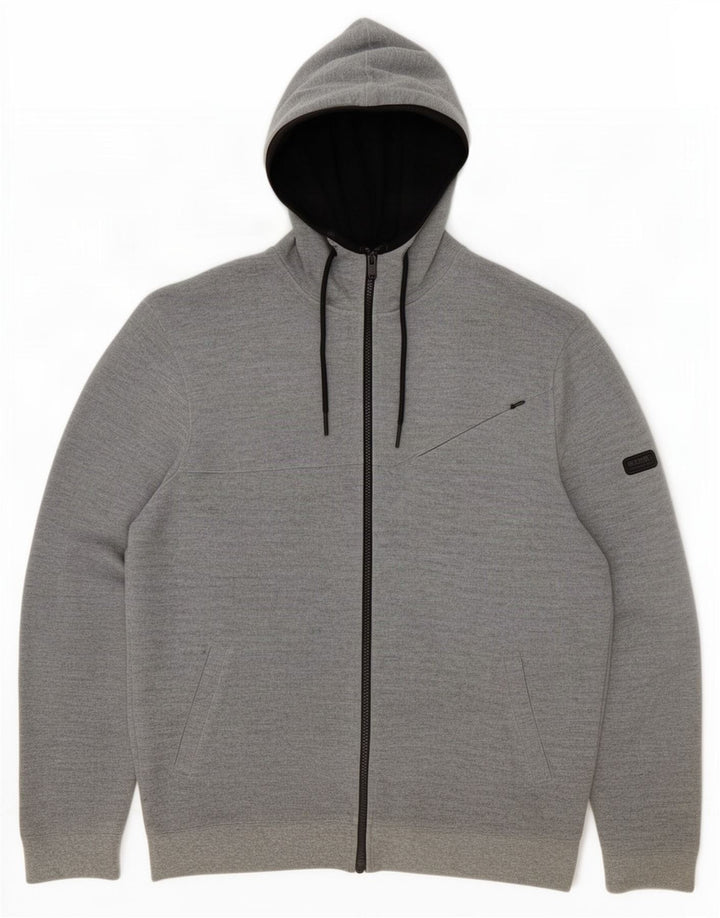 Barbour Pull à capuche zippé pour homme Large Gris Polyester