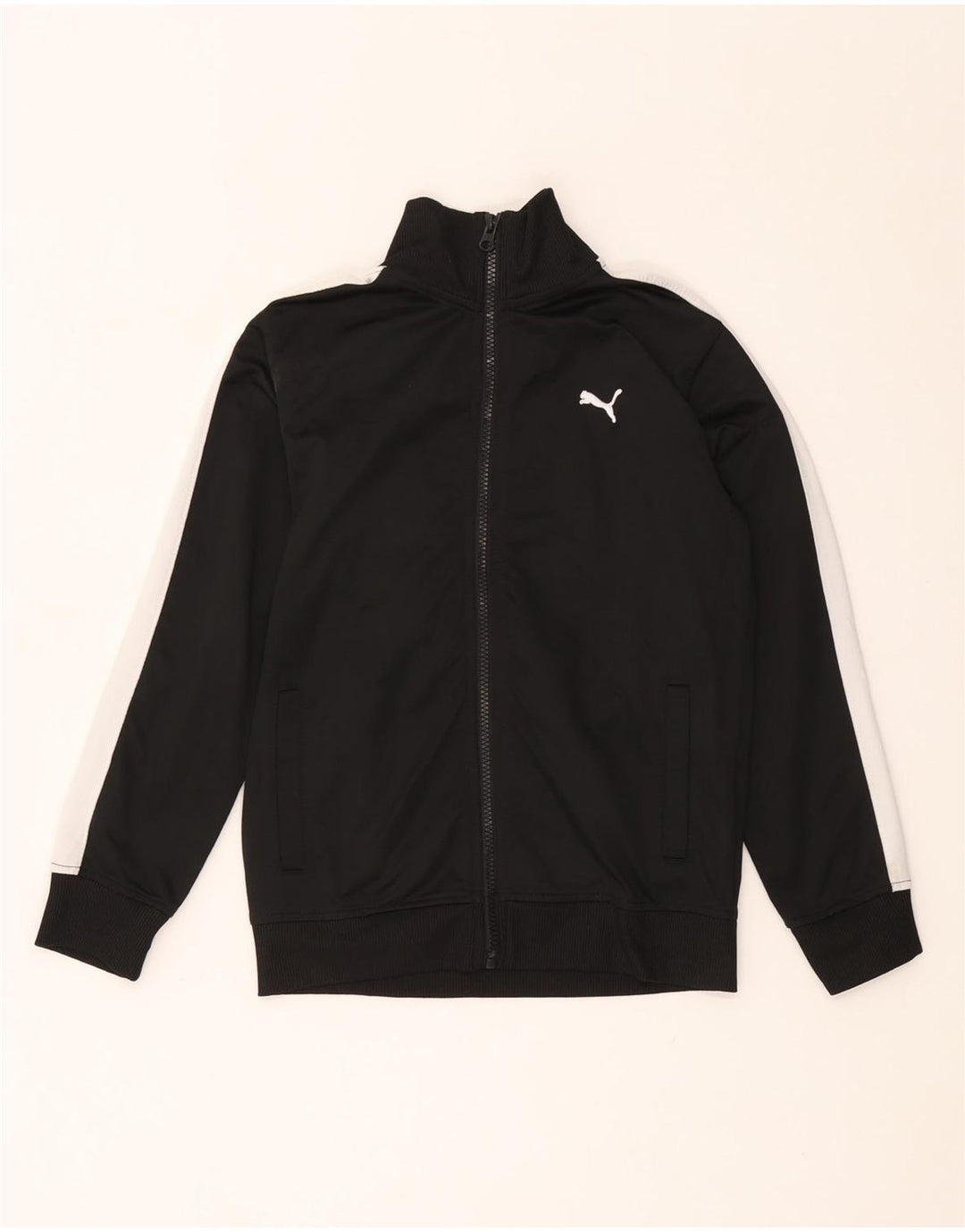 PUMA Veste de survêtement pour garçon 7-8 ans Petit Noir Colorblock Polyester