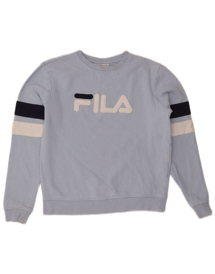 FILA Sweat-shirt surdimensionné pour femme UK 10 Petit Bleu Colorblock