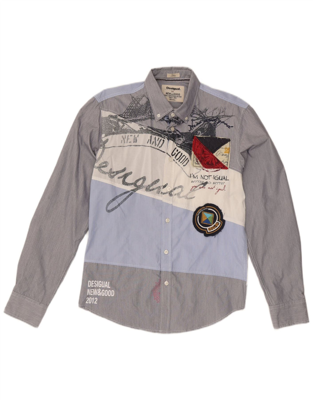 Desigual Chemise Slim Fit Graphique Homme Multicolore Colorblock