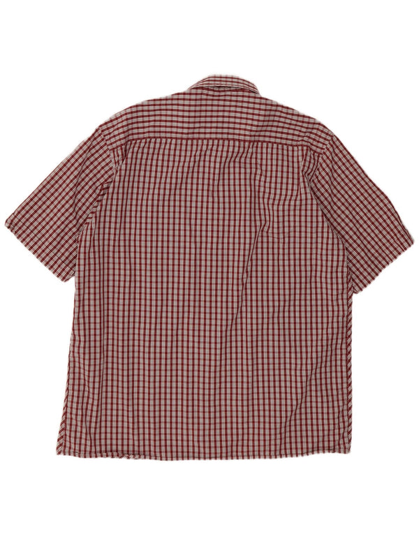 Kickers Chemise à manches courtes pour homme XL en coton à carreaux bordeaux