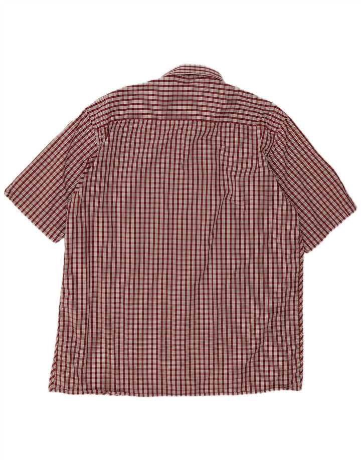 Kickers Chemise à manches courtes pour homme XL en coton à carreaux bordeaux