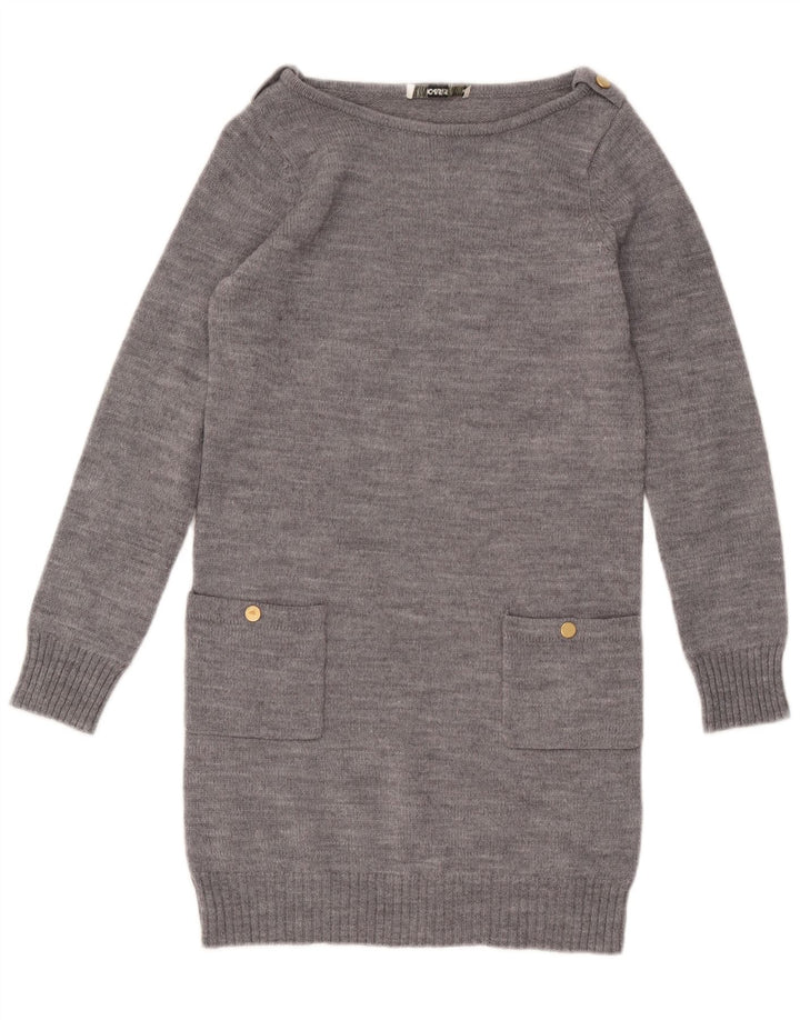 Oasis Robe pull pour femme UK 10 Petite laine mouchetée grise