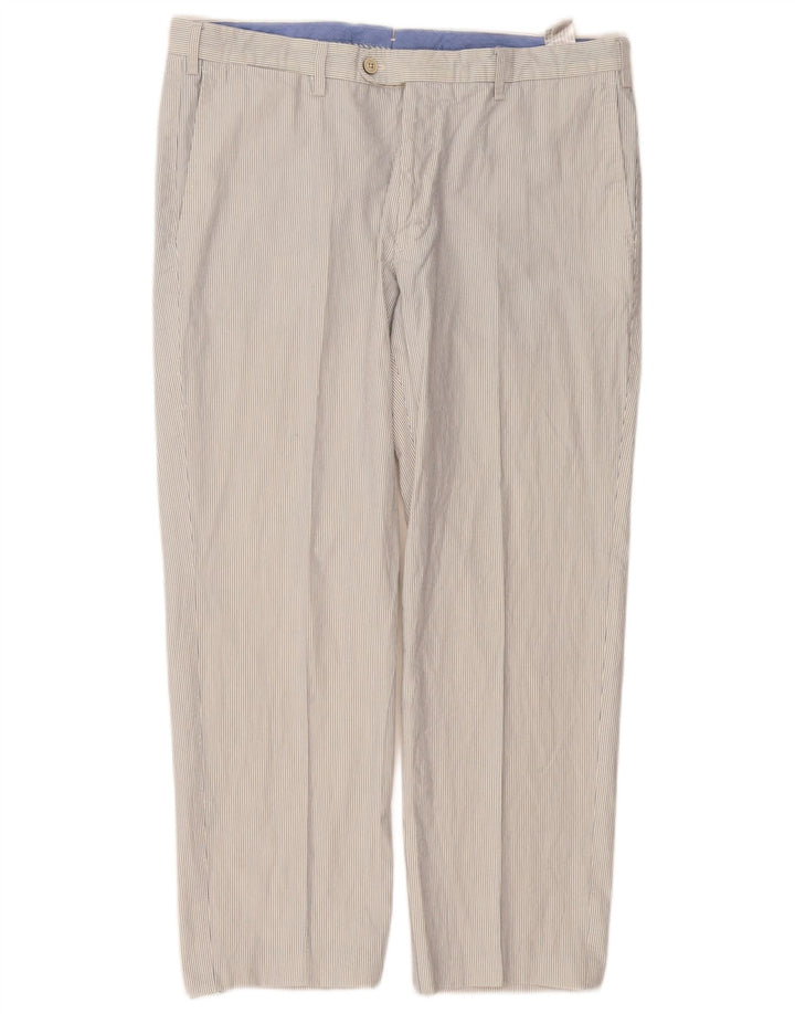 MASSIMO DUTTI Pantalon de costume droit pour homme EU 46 XL W36 L27 Blanc rayé