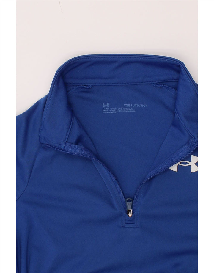 Under Armour Haut de survêtement à col zippé pour garçon 6-7 ans XS Bleu