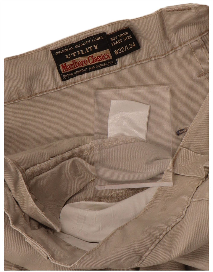 MARLBORO CLASSICS Pantalon décontracté droit pour homme W32 L34 Coton beige