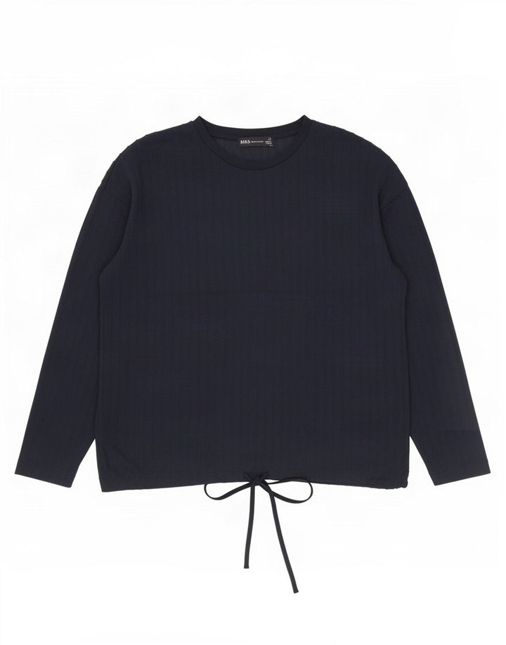 Marks & Spencer Haut à manches longues pour femme UK 12 Bleu marine moyen Polyester