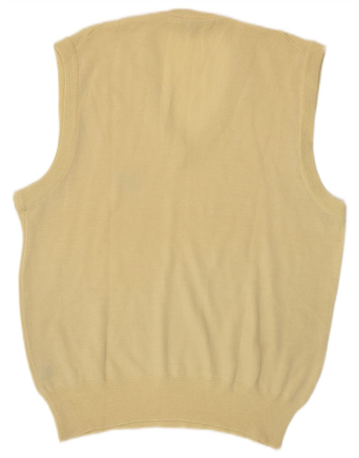 Fila Débardeur Gilet IT 48 Homme Jaune Moyen Laine Vierge
