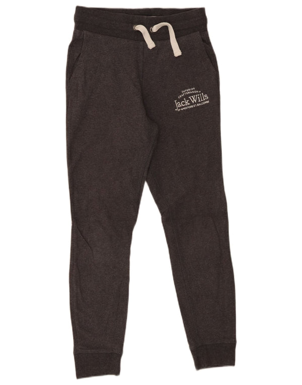 Jack Wills Pantalon de survêtement graphique pour femme Joggers UK 4 XS Gris Coton