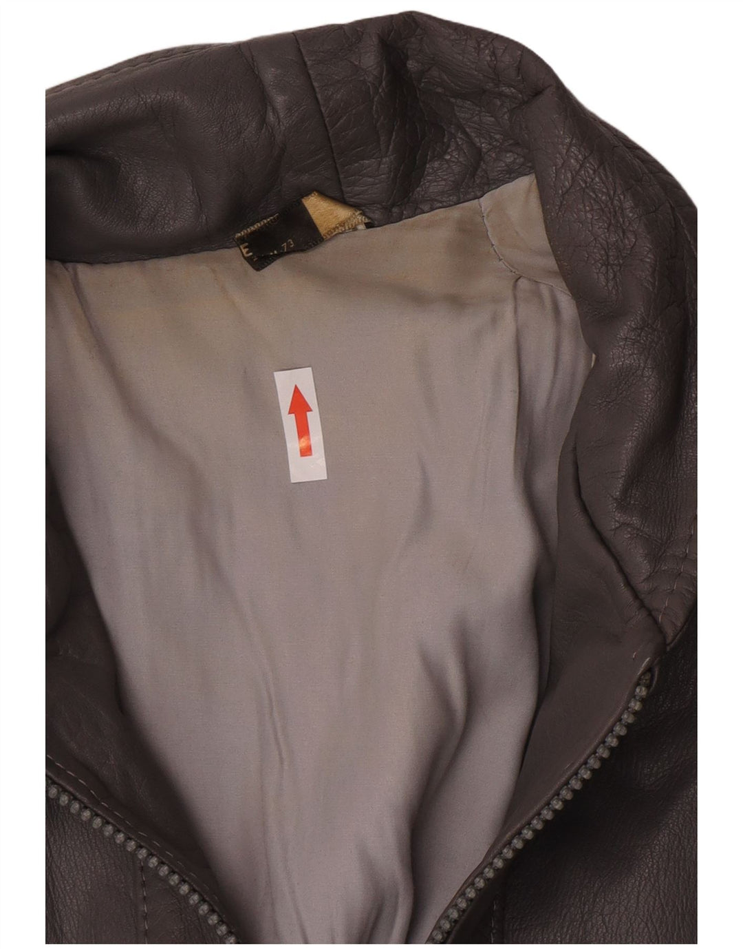 veste en cuir homme vintage IT 48 cuir gris moyen