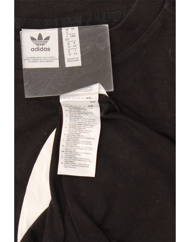 Adidas Débardeur graphique pour femme UK 12 en coton noir moyen