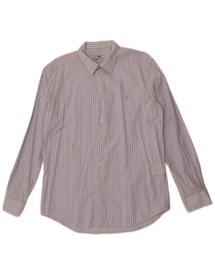 Carrera Chemise Homme Large Bleu Rayé Coton