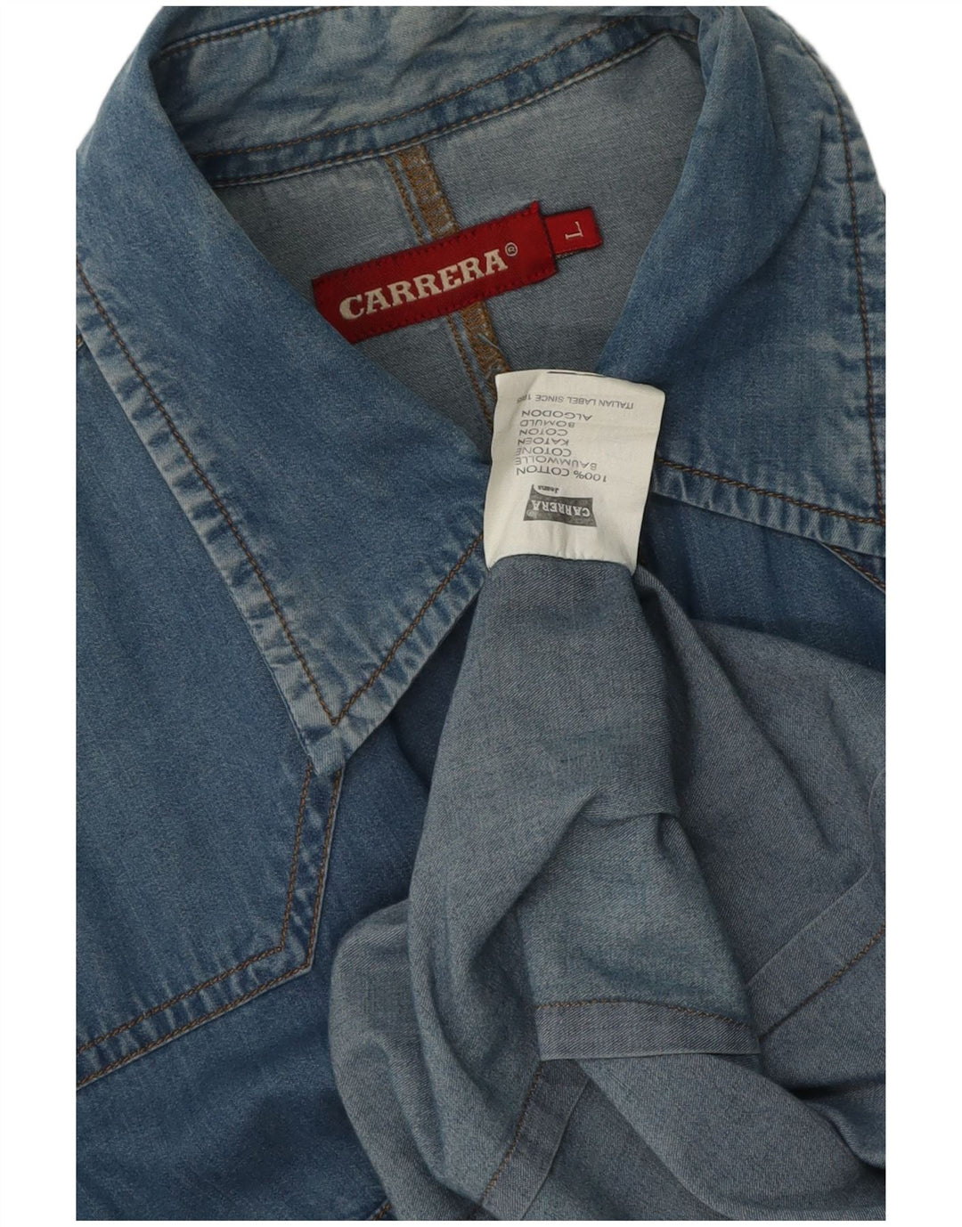 Carrera Chemise en jean pour femme UK 16 Large Bleu Coton