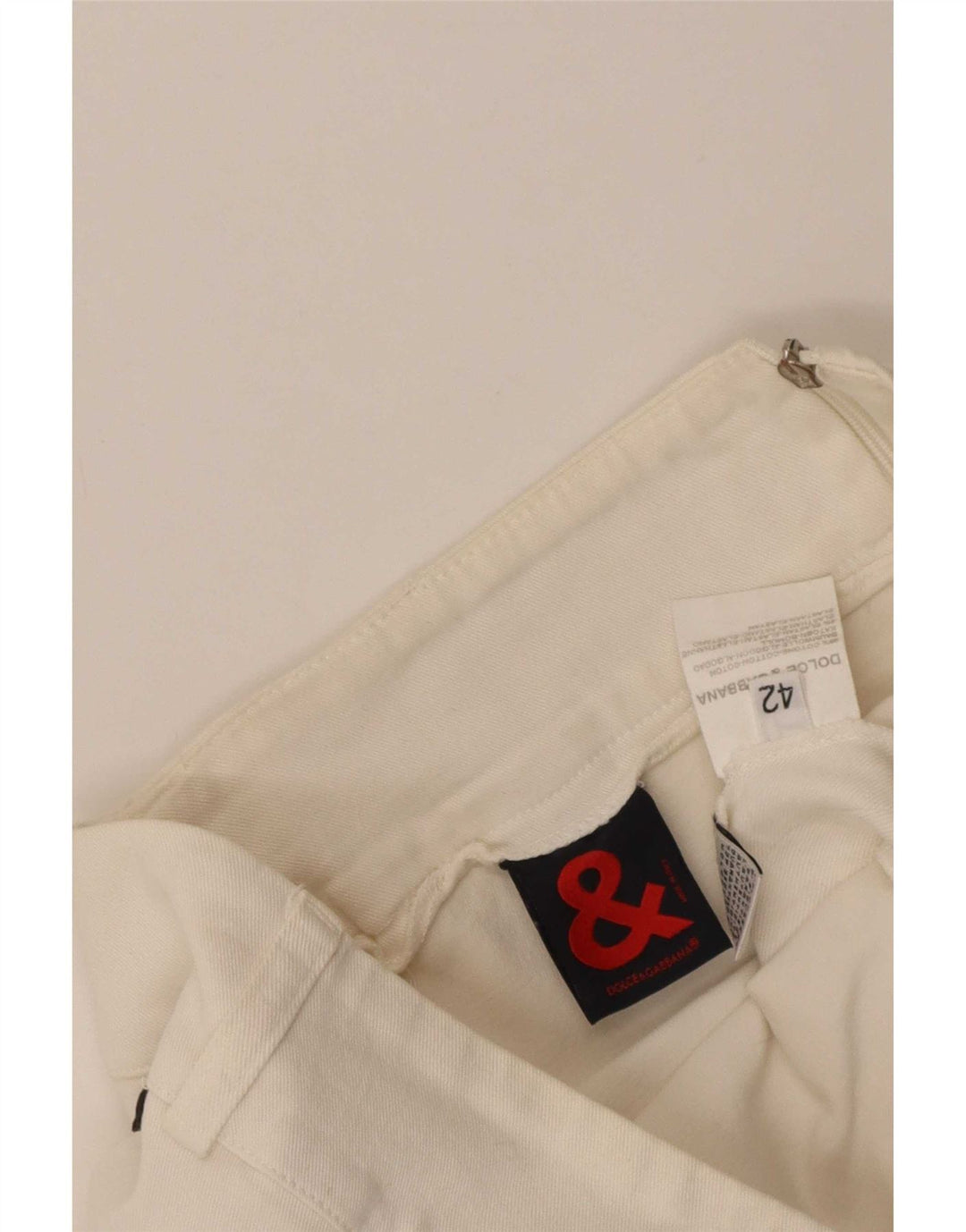 Dolce & Gabbana Jupe droite pour femme IT 42 Medium W30 Coton blanc