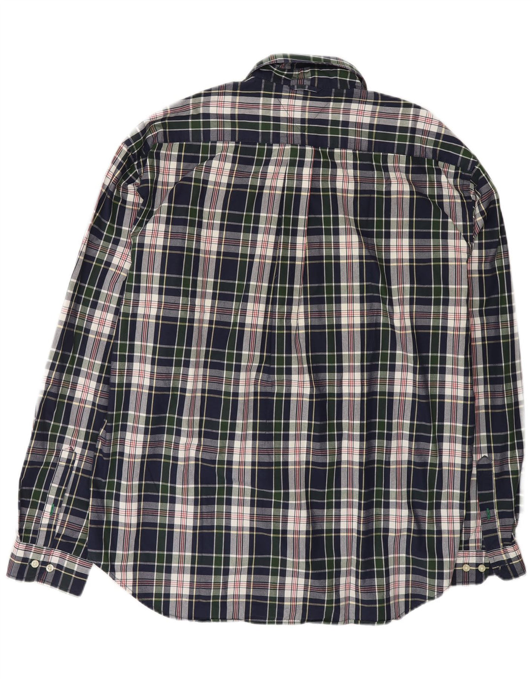 TOMMY HILFIGER Chemise Homme 2XL Bleu Marine à Carreaux Coton