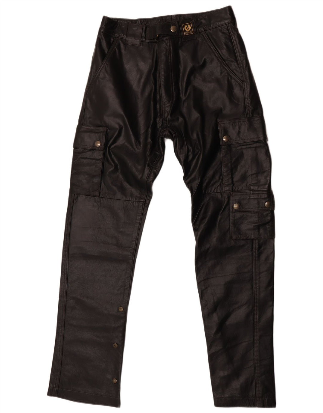 Belstaff Pantalon cargo en cuir pour homme Petit W30 L29 Motard en cuir noir